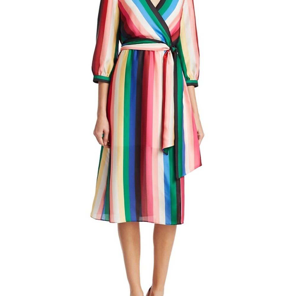 Alice + Olivia Dyanna Striped Dress Size 4 NWT